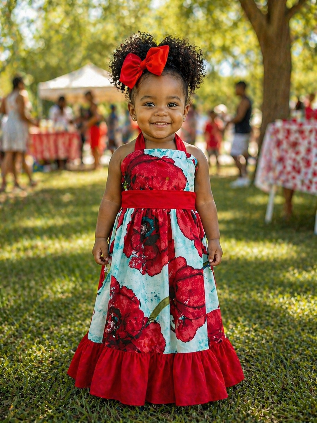 Peony OOAK Dramatic Poppy Maxi Dress — Size 12/18m
