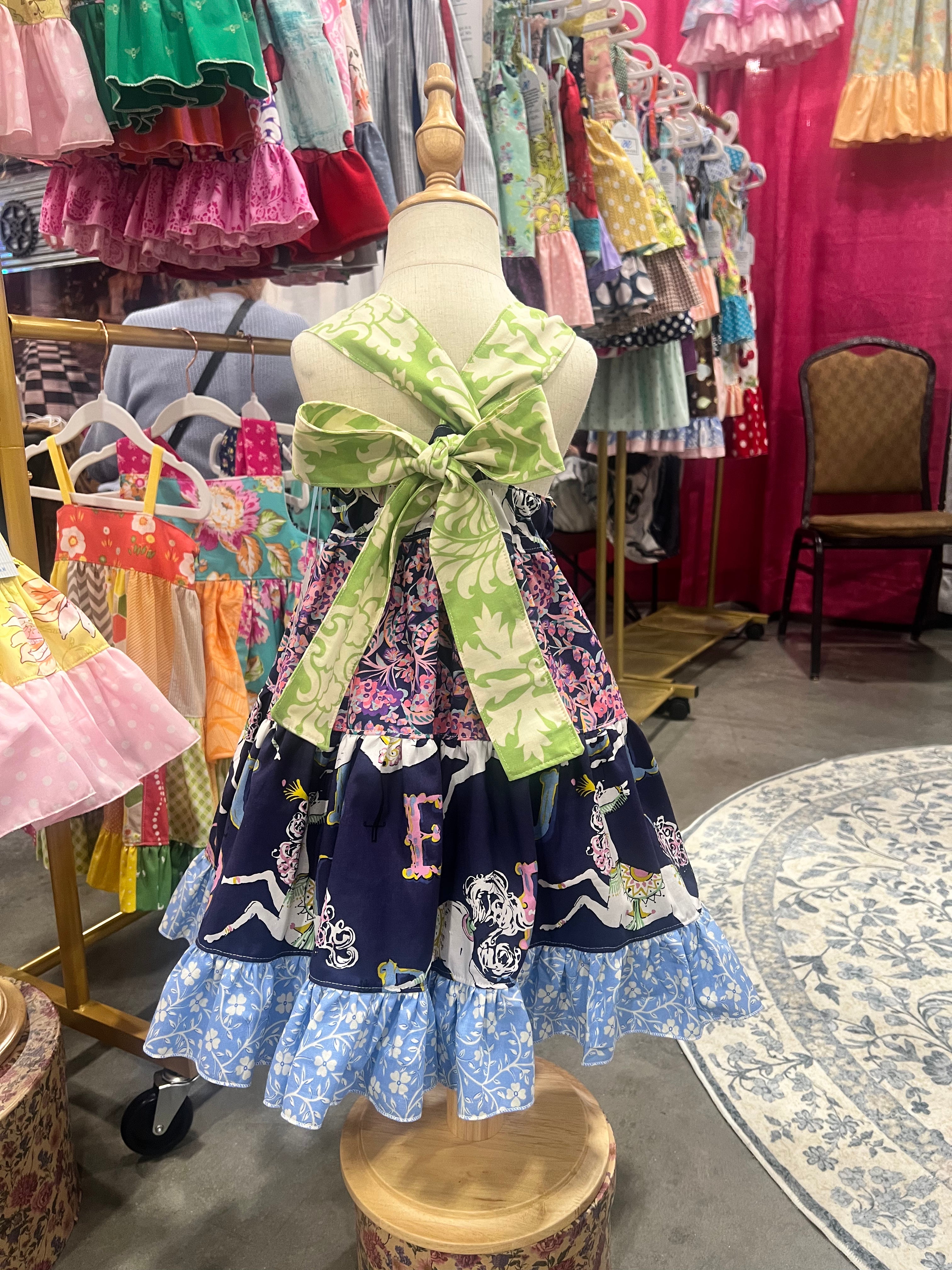 Ginger OOAK Whimsical Carousel Tiered Dress - Size 2T