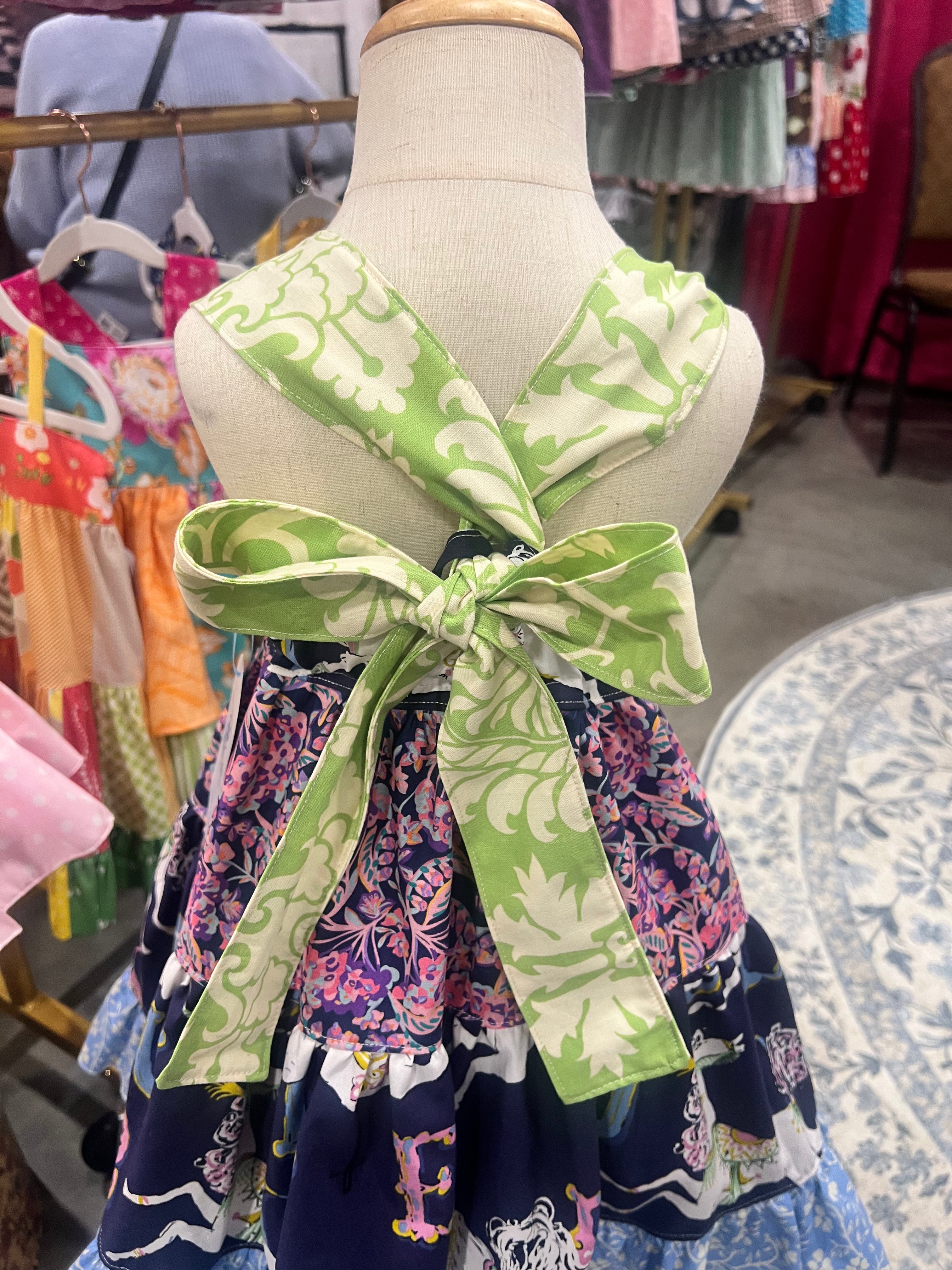 Ginger OOAK Whimsical Carousel Tiered Dress - Size 2T