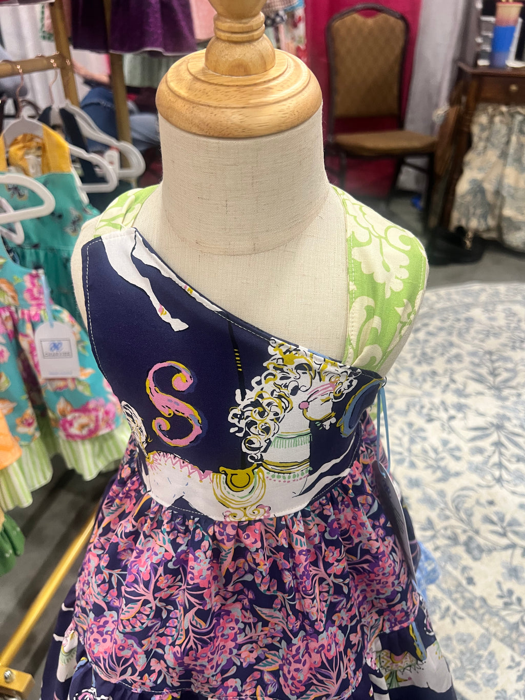 Ginger OOAK Whimsical Carousel Tiered Dress - Size 2T