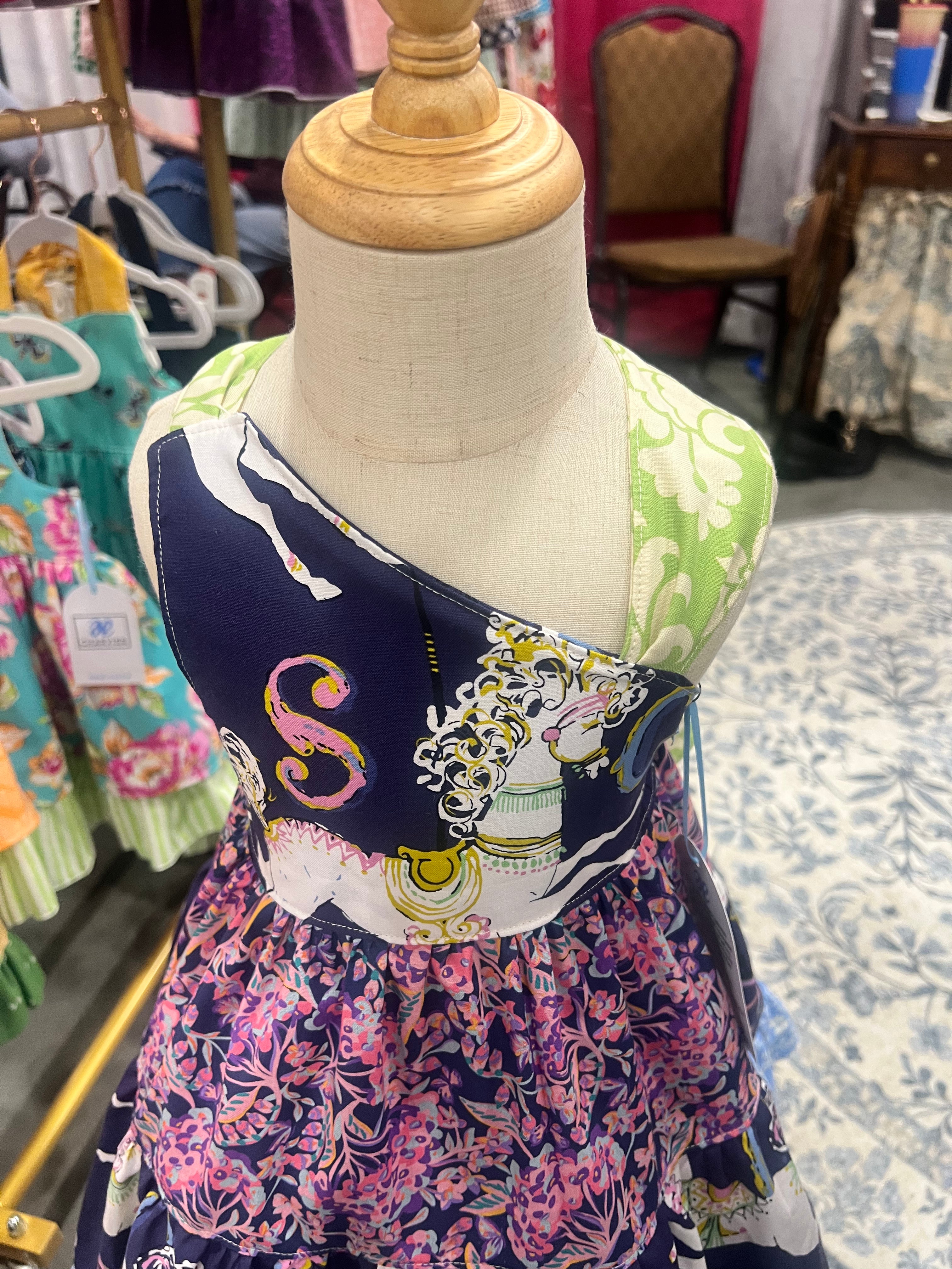 Ginger OOAK Whimsical Carousel Tiered Dress - Size 2T