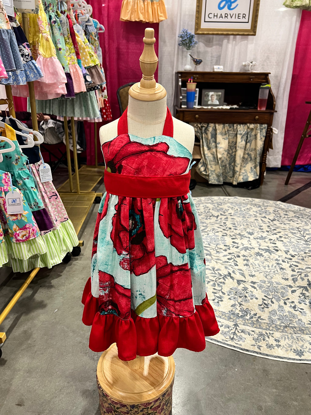 Peony OOAK Dramatic Poppy Maxi Dress — Size 12/18m