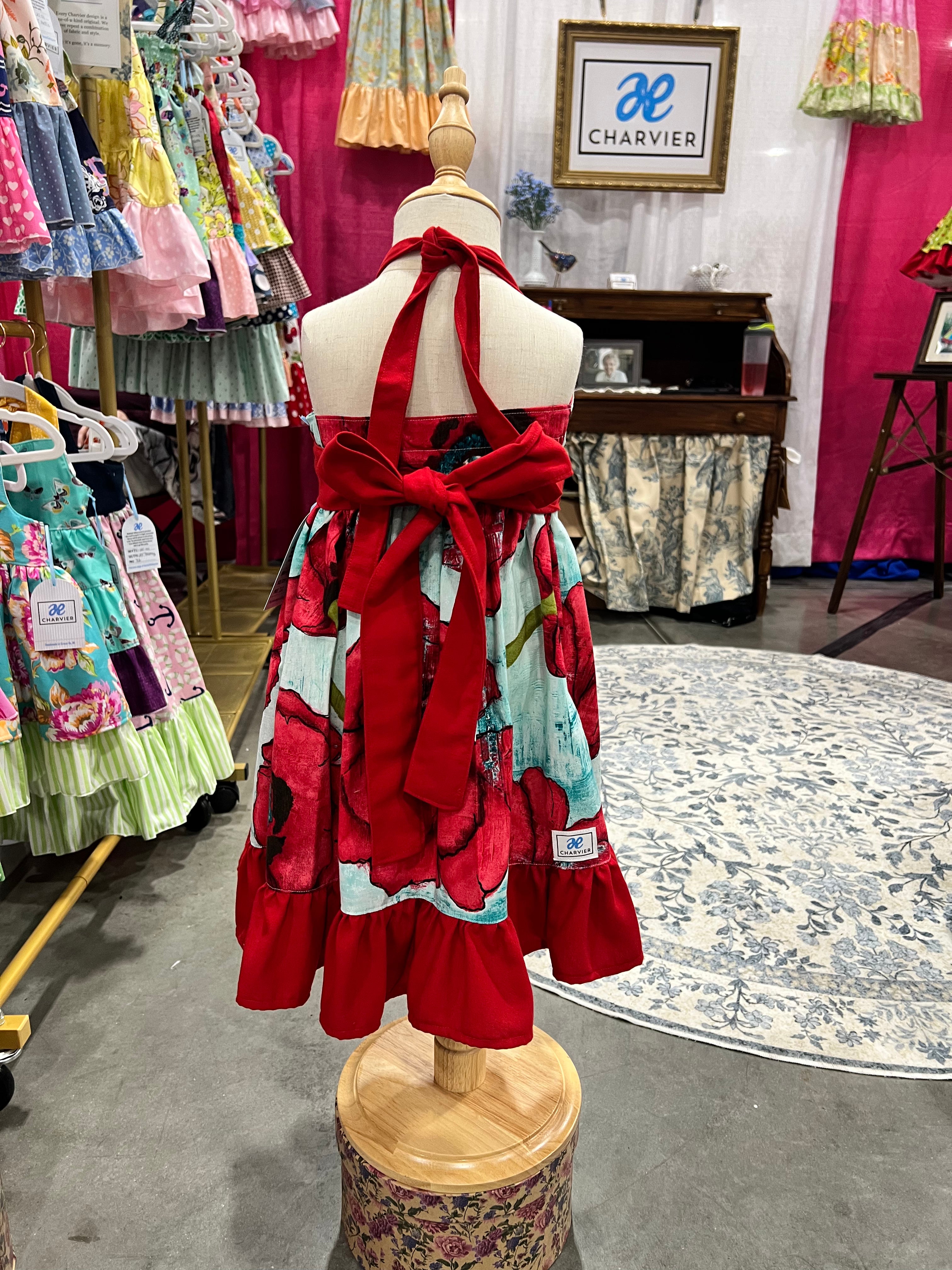 Peony OOAK Dramatic Poppy Maxi Dress — Size 12/18m