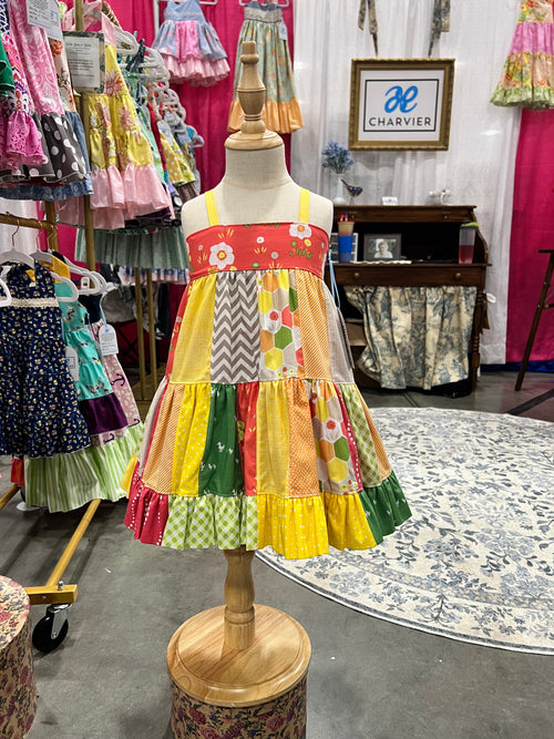 Fawn OOAK Patchwork Tiered Sundress - Size 2T