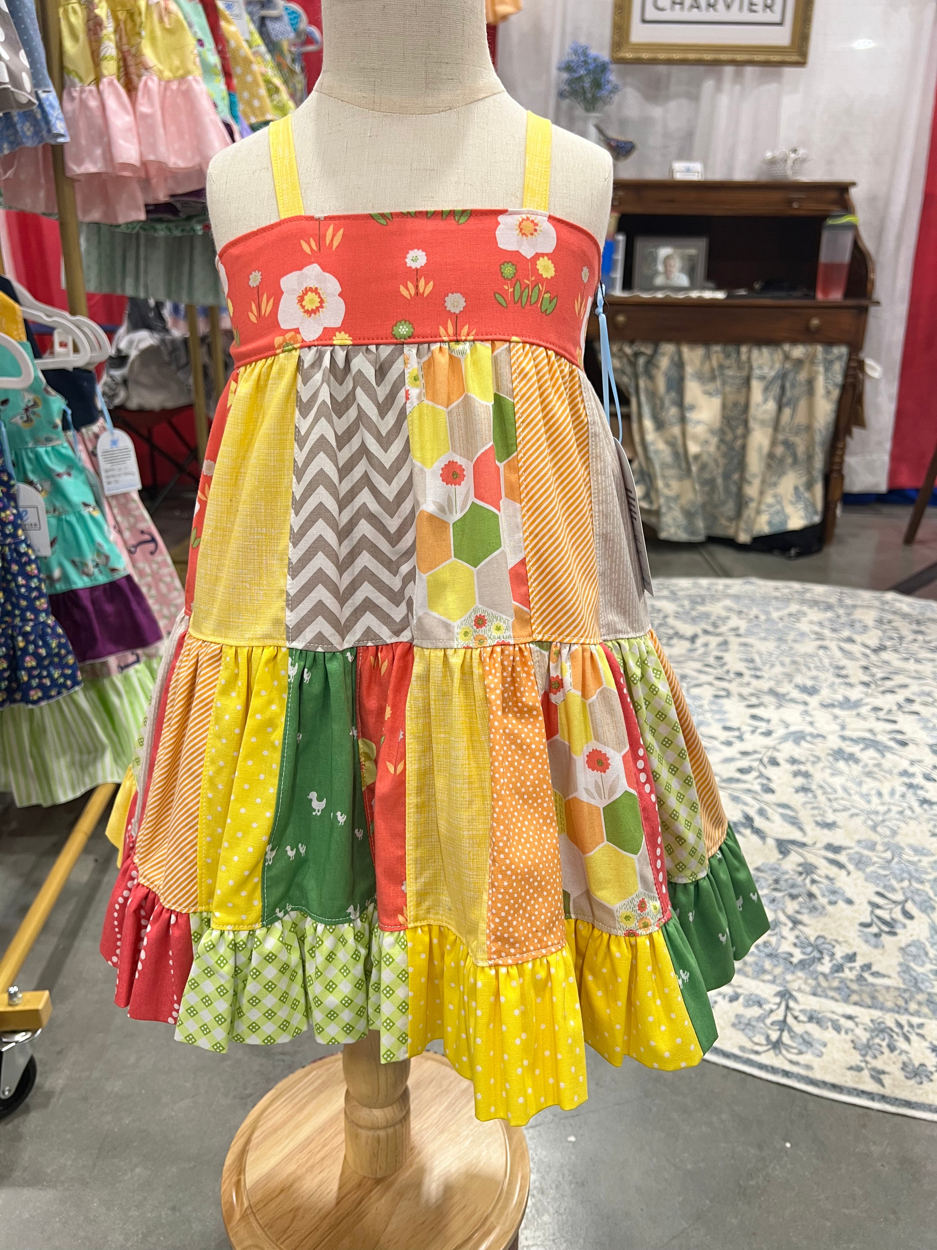 Fawn OOAK Patchwork Tiered Sundress - Size 2T