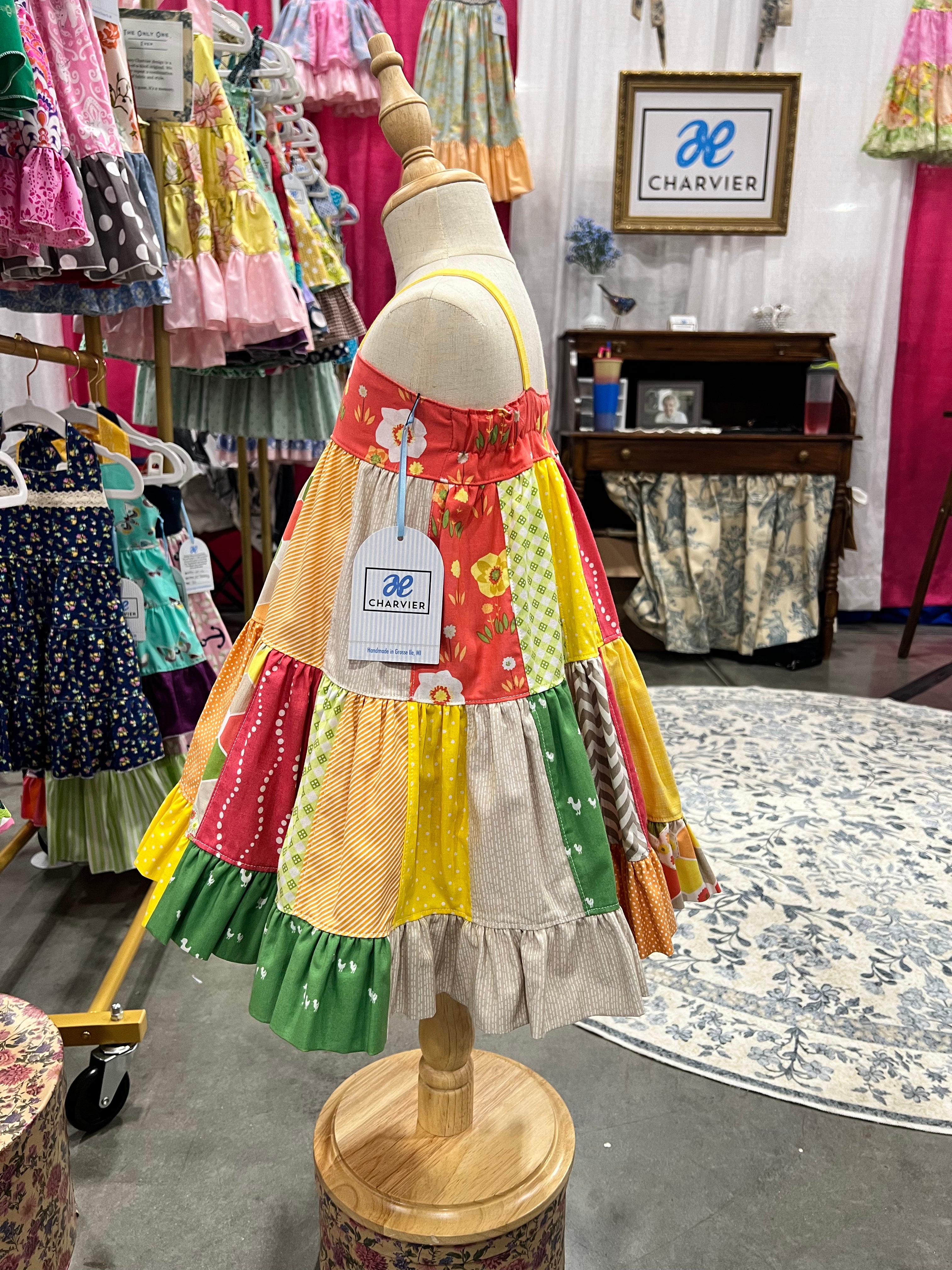 Fawn OOAK Patchwork Tiered Sundress - Size 2T