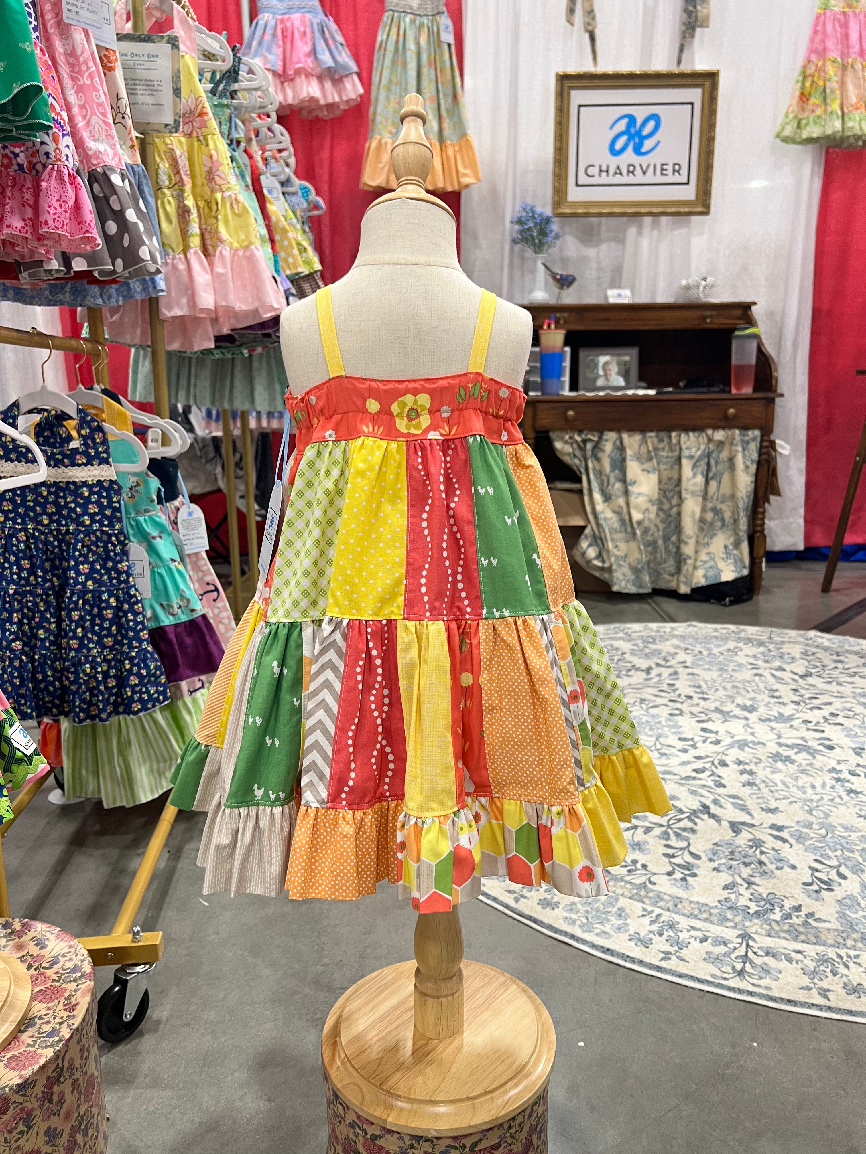Fawn OOAK Patchwork Tiered Sundress - Size 2T